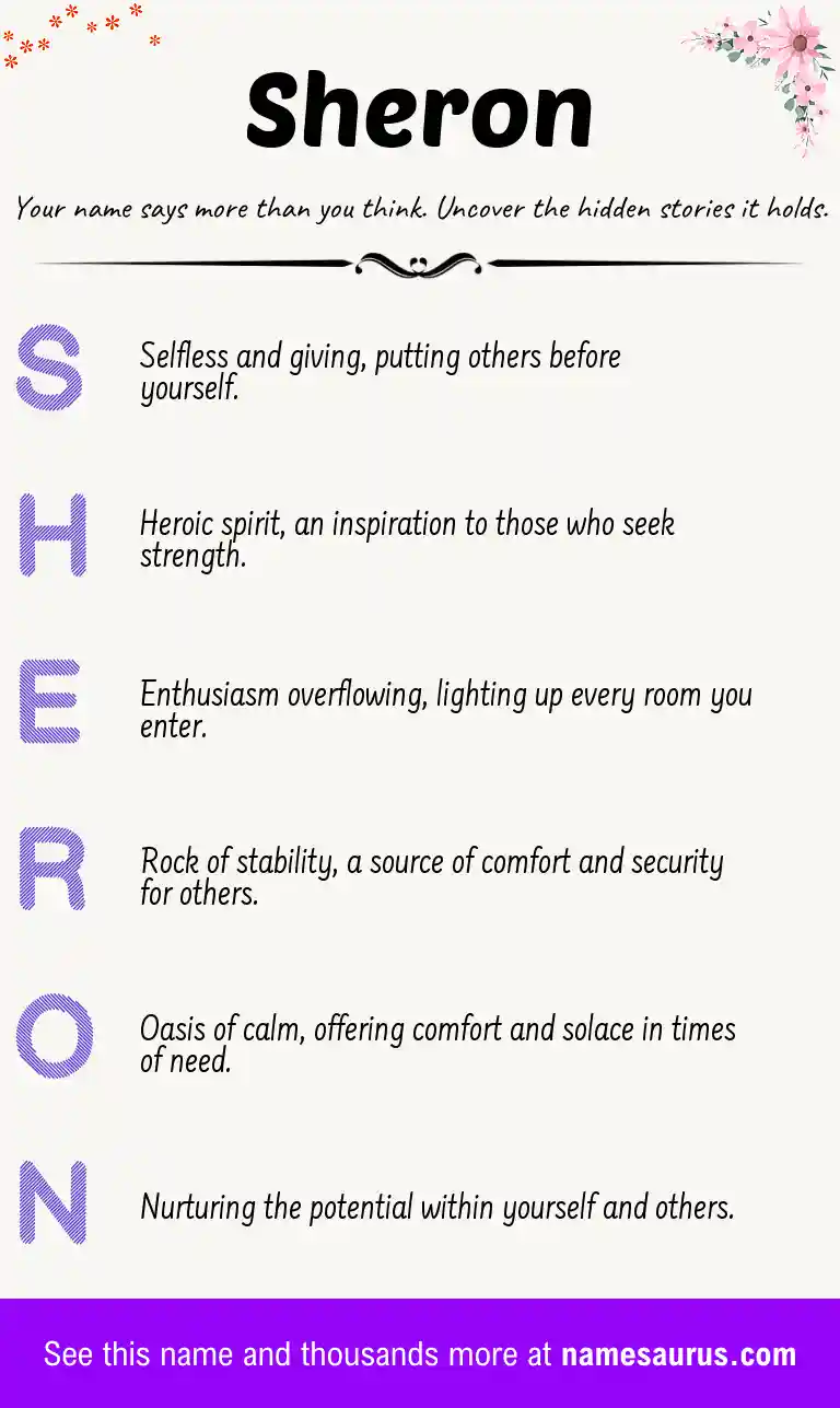 Acrostic poem about Sheron.