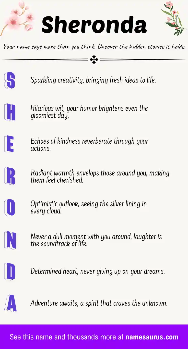 Acrostic poem about Sheronda.
