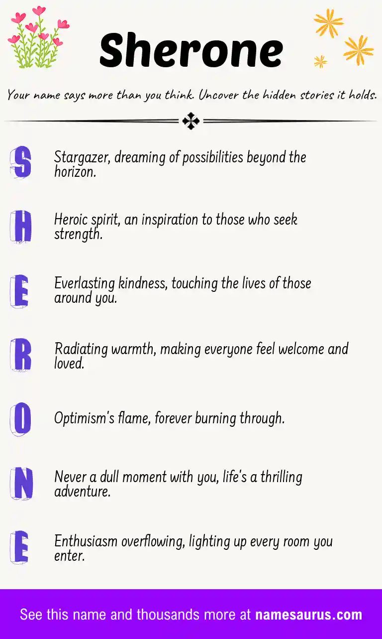 Acrostic poem about Sherone.