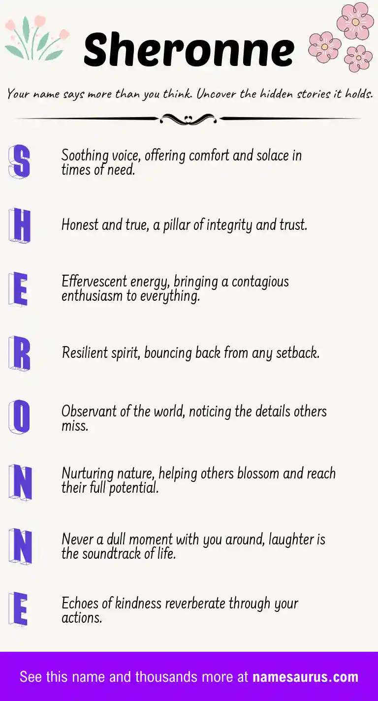 Acrostic poem about Sheronne.