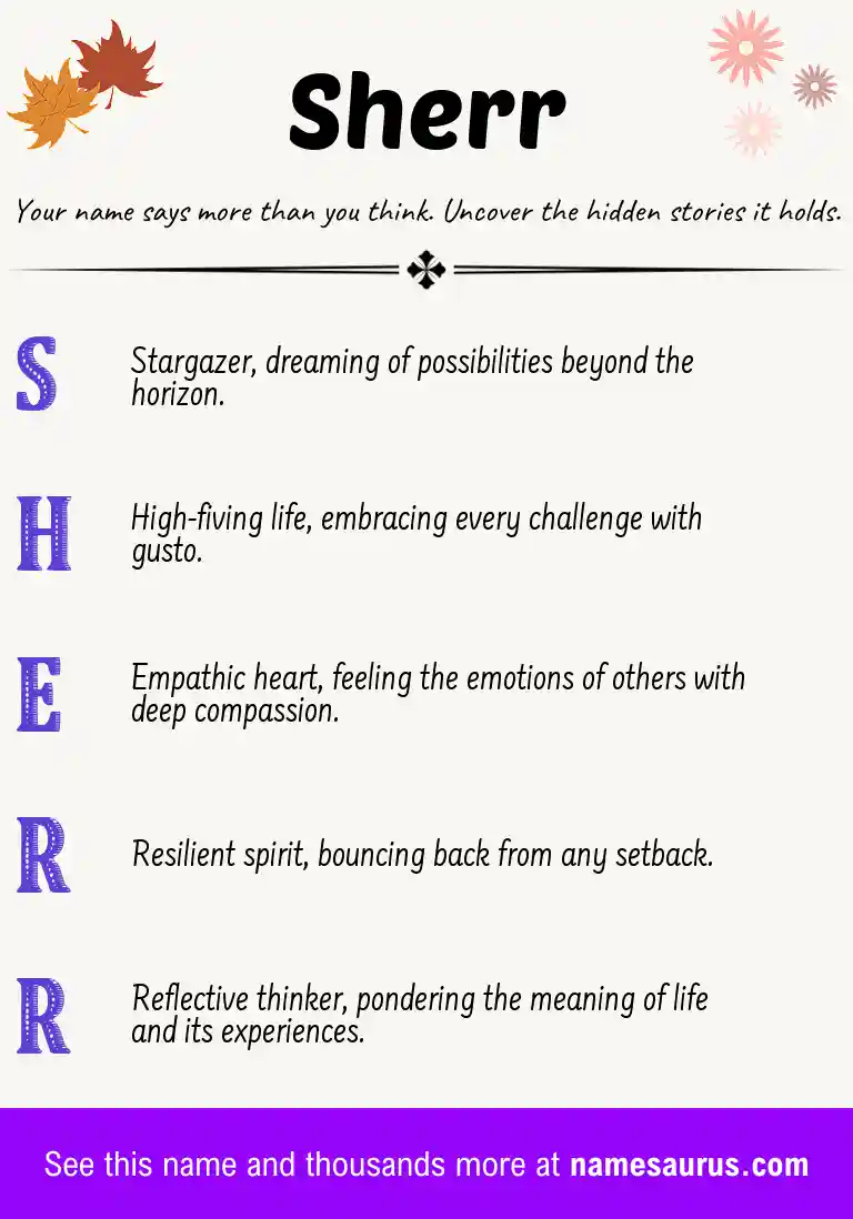 Acrostic poem about Sherr.