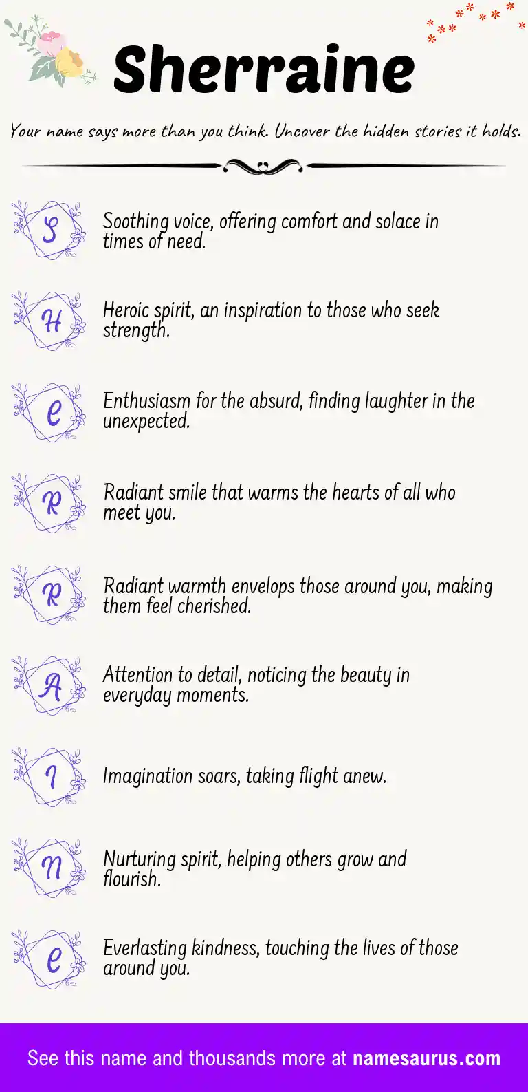 Acrostic poem about Sherraine.