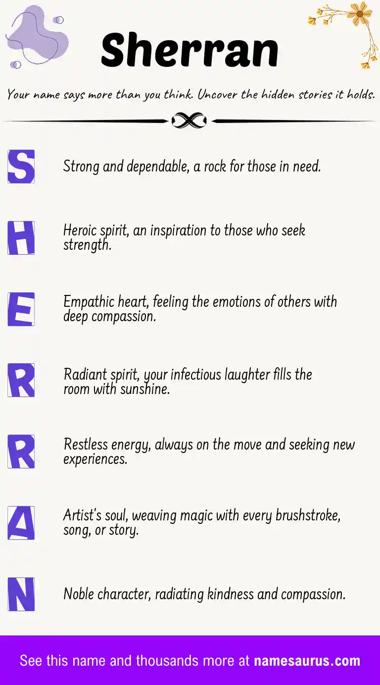 Acrostic poem about Sherran.