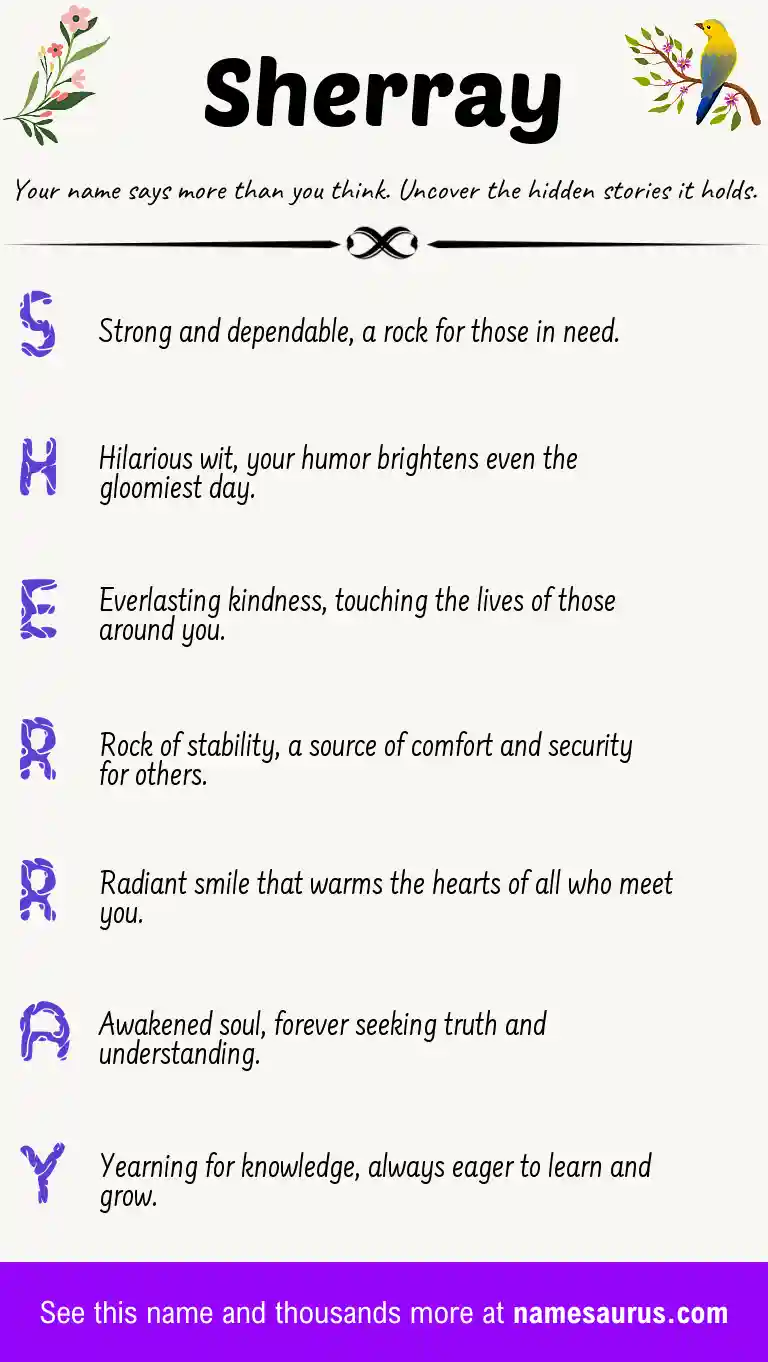 Acrostic poem about Sherray.