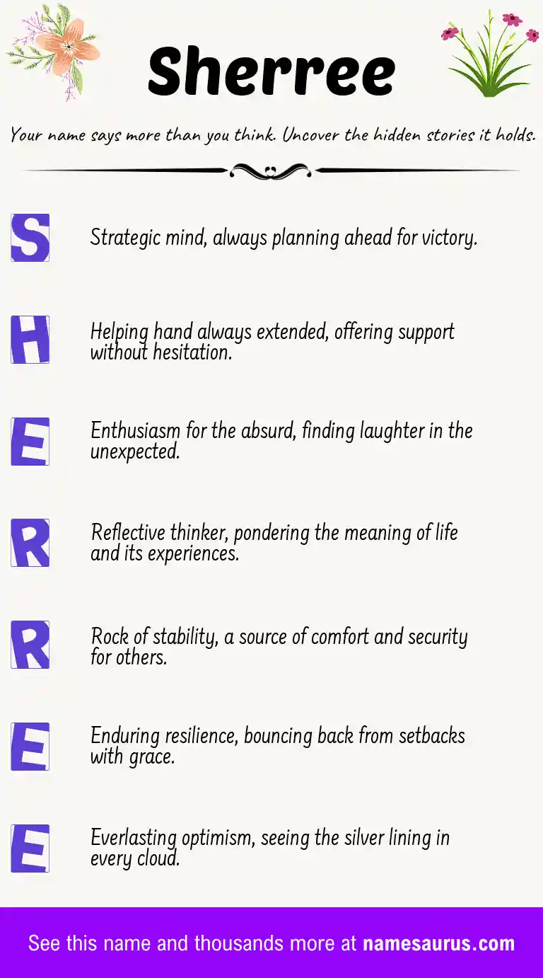 Acrostic poem about Sherree.