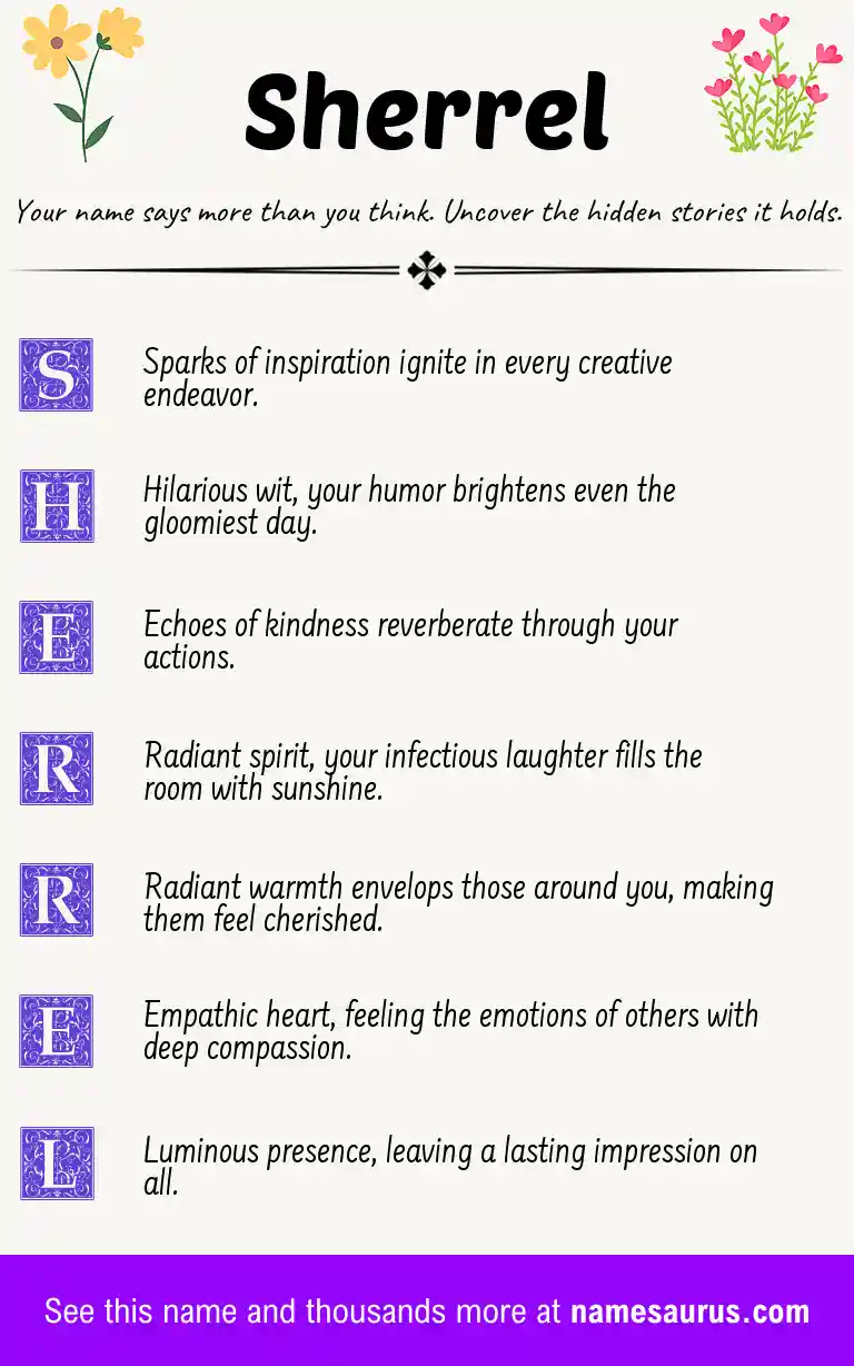 Acrostic poem about Sherrel.