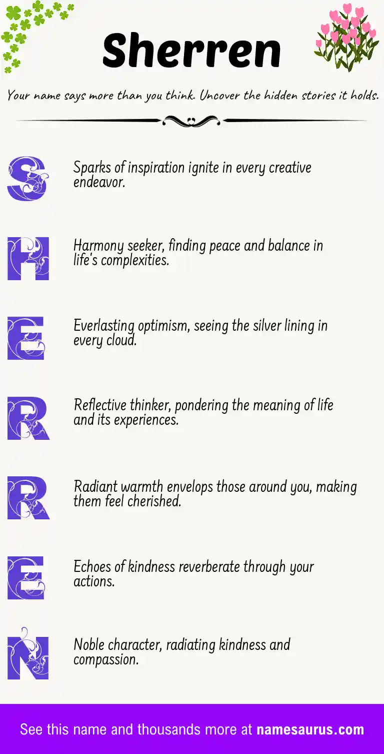 Acrostic poem about Sherren.