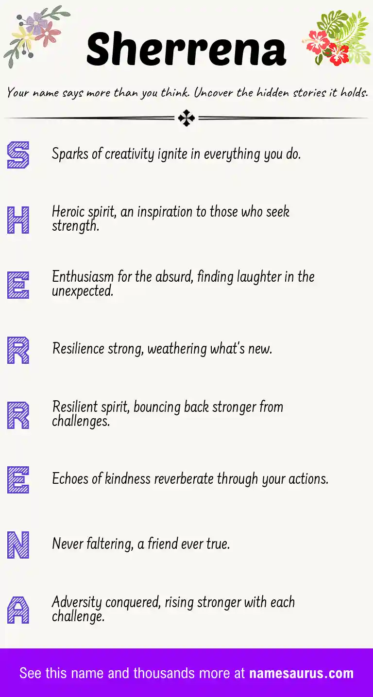 Acrostic poem about Sherrena.