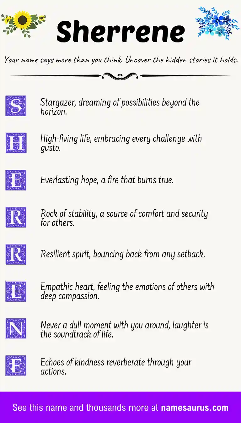 Acrostic poem about Sherrene.