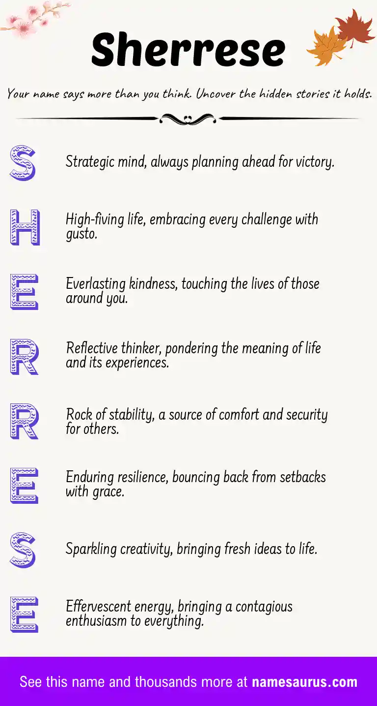 Acrostic poem about Sherrese.