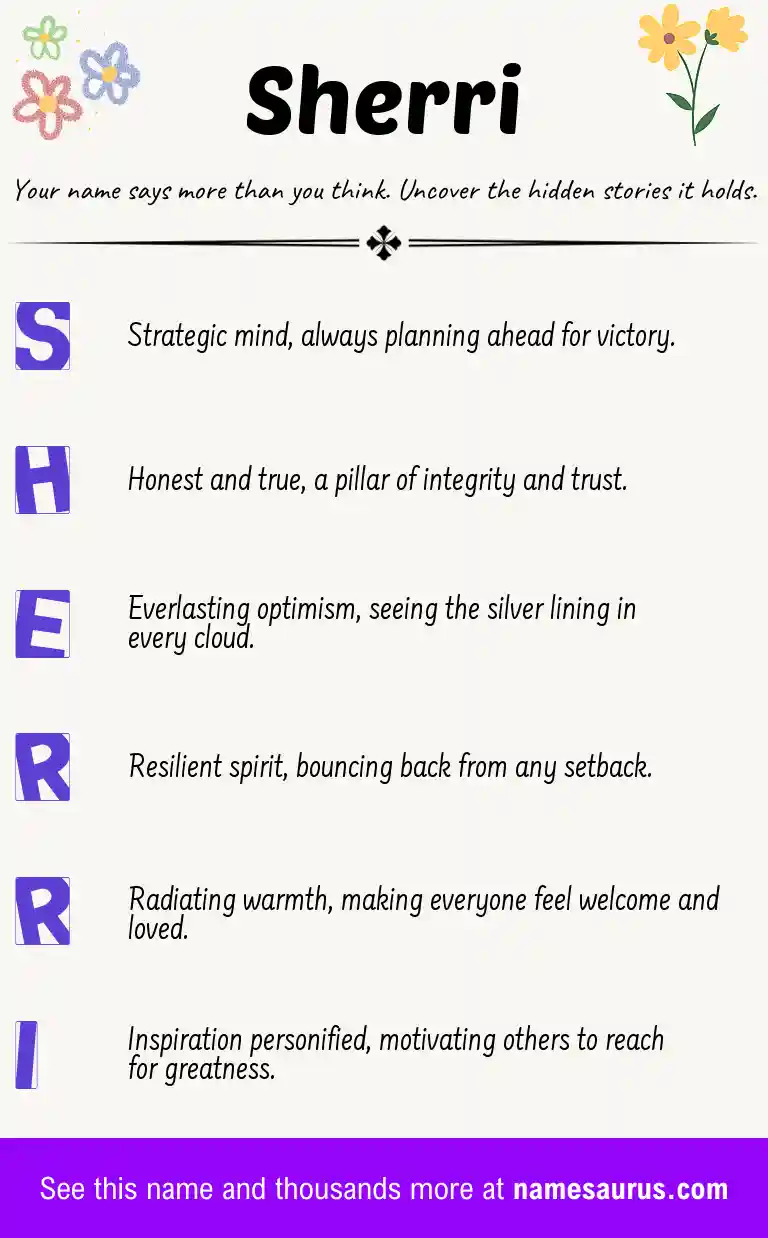 Acrostic poem about Sherri.
