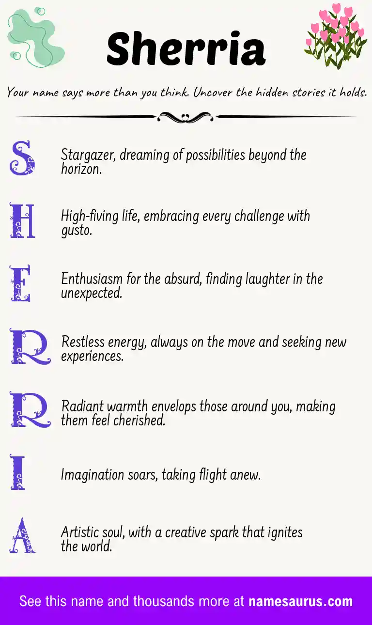 Acrostic poem about Sherria.