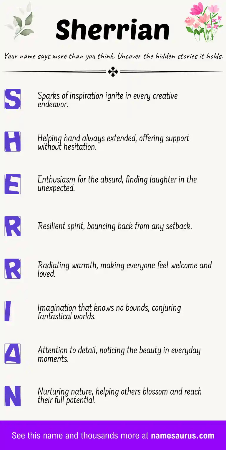 Acrostic poem about Sherrian.