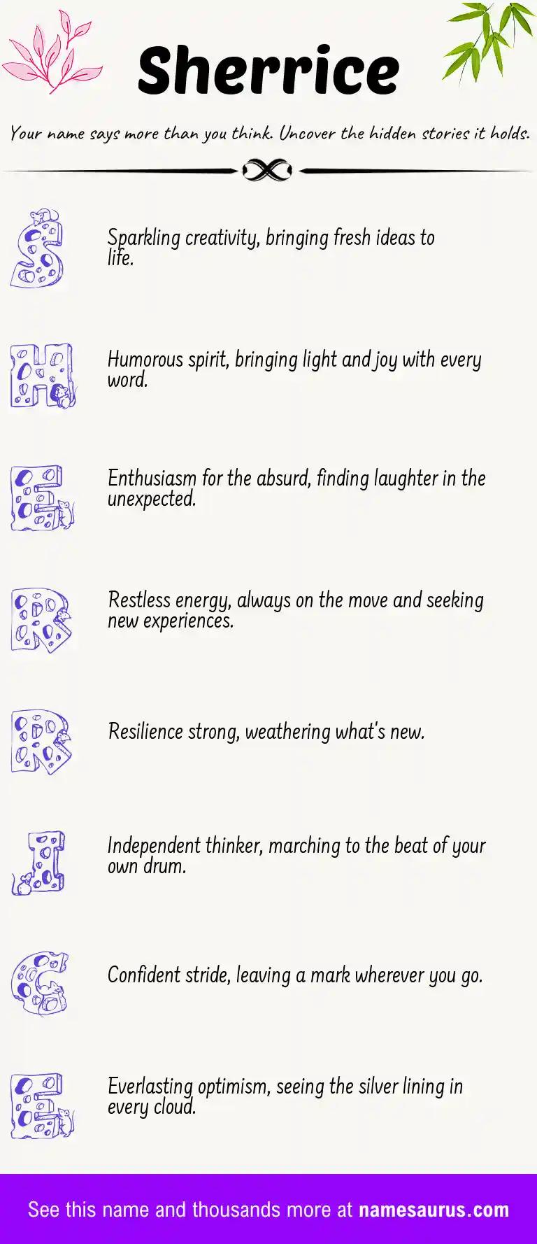 Acrostic poem about Sherrice.