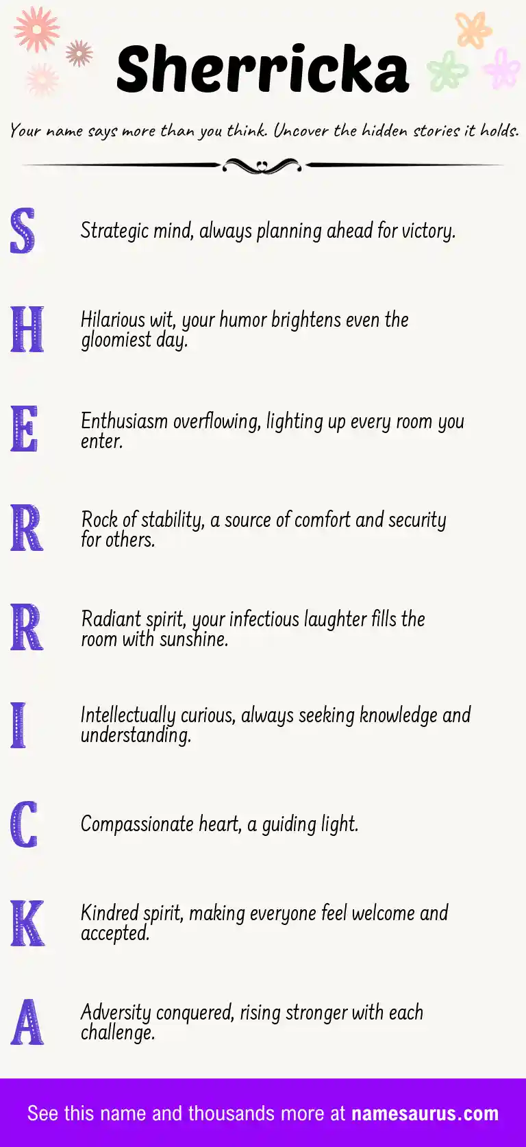 Acrostic poem about Sherricka.