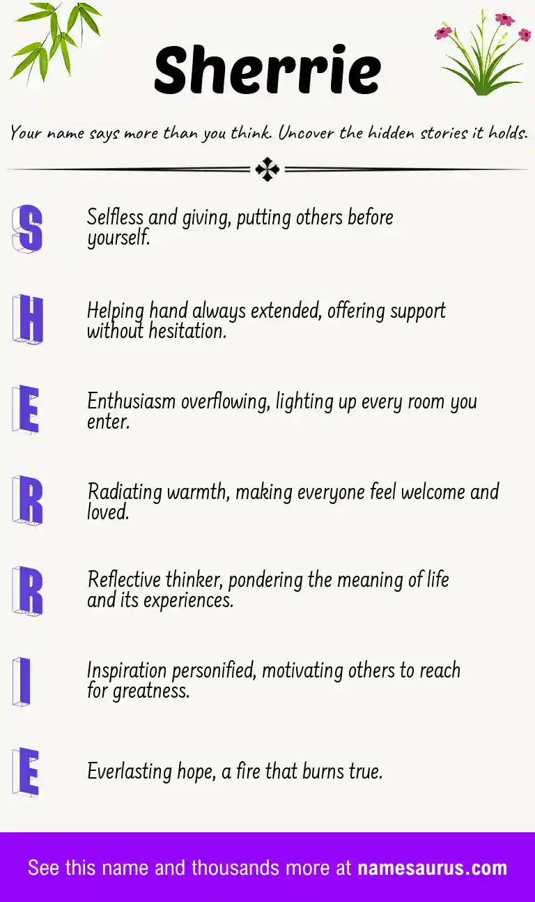 Acrostic poem about Sherrie.