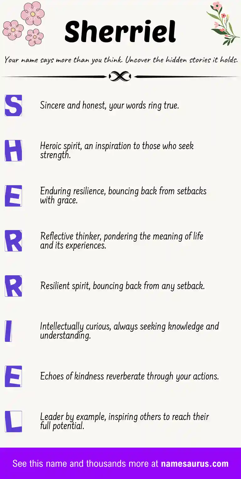 Acrostic poem about Sherriel.