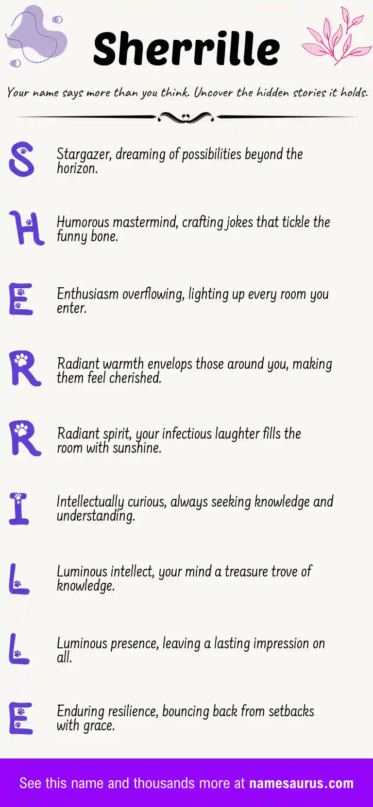Acrostic poem about Sherrille.