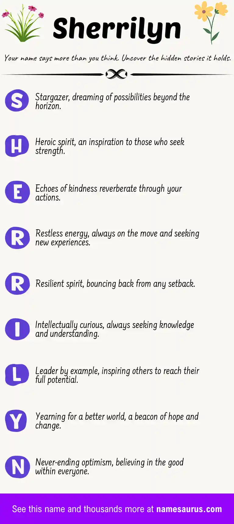 Acrostic poem about Sherrilyn.