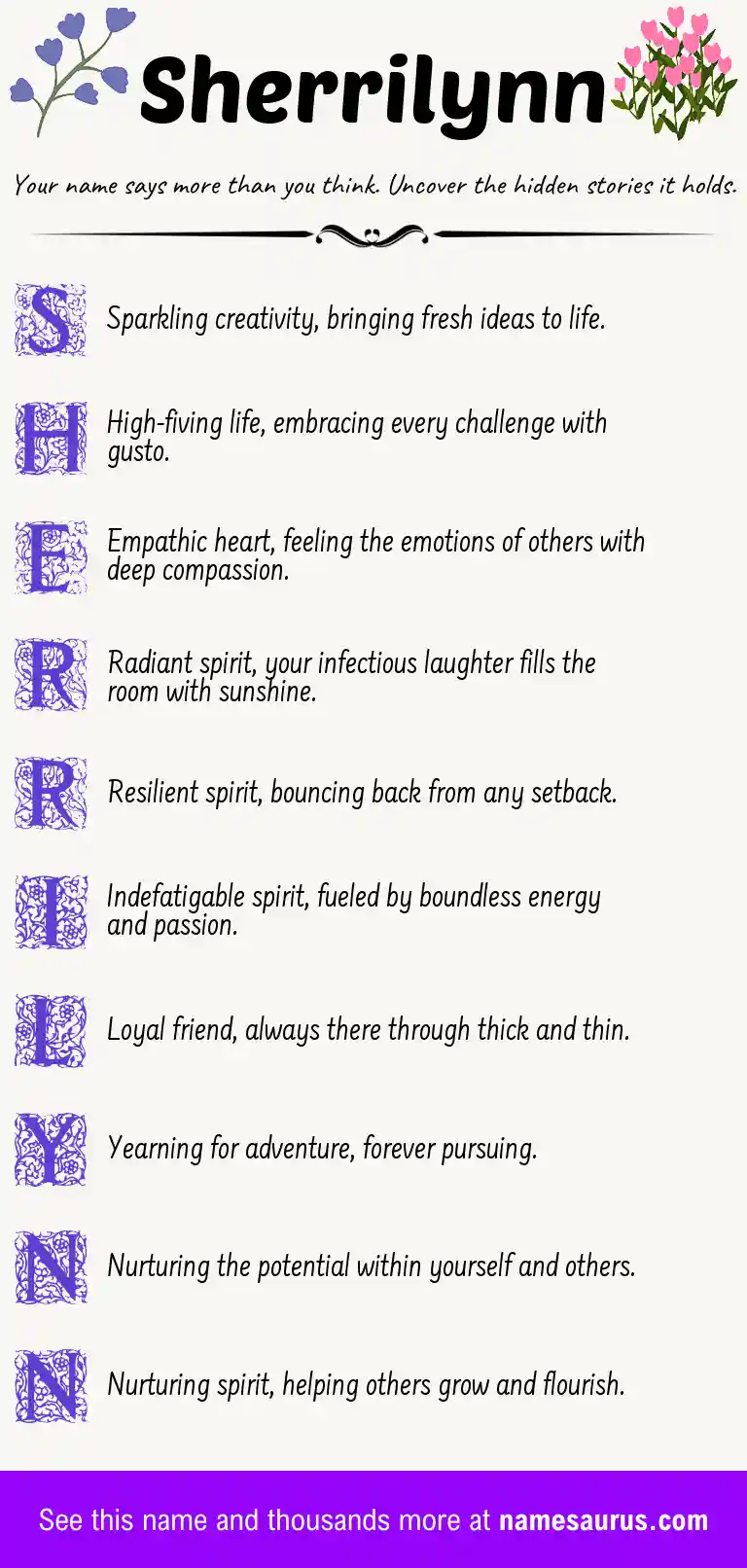 Acrostic poem about Sherrilynn.