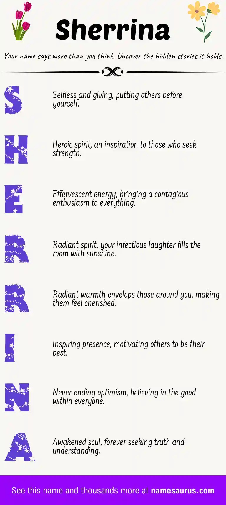 Acrostic poem about Sherrina.