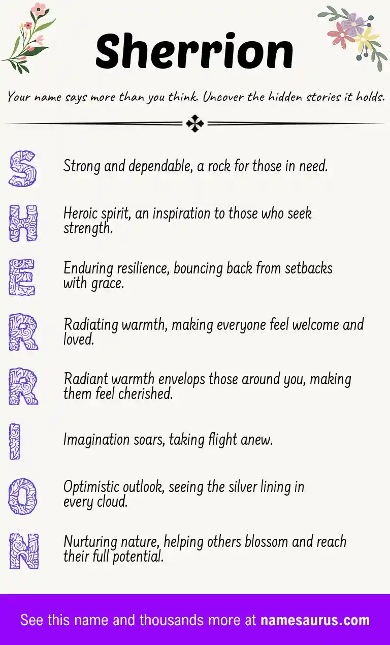 Acrostic poem about Sherrion.