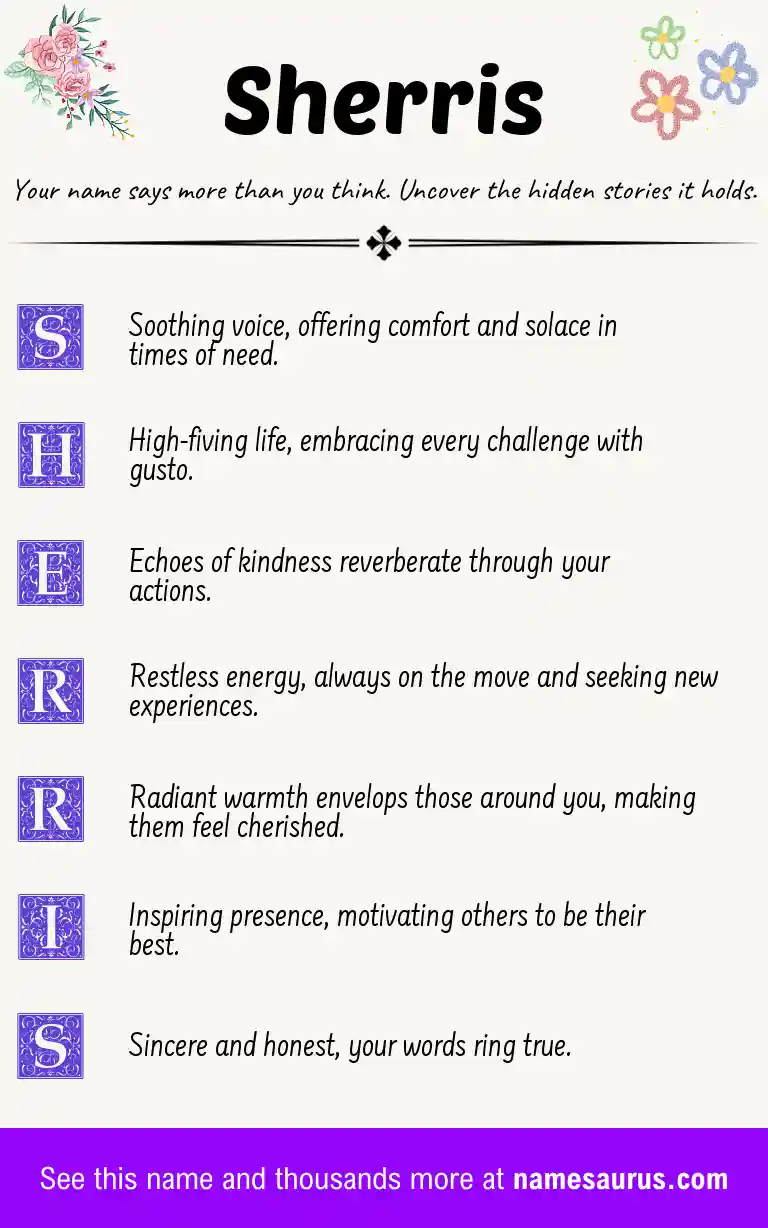 Acrostic poem about Sherris.