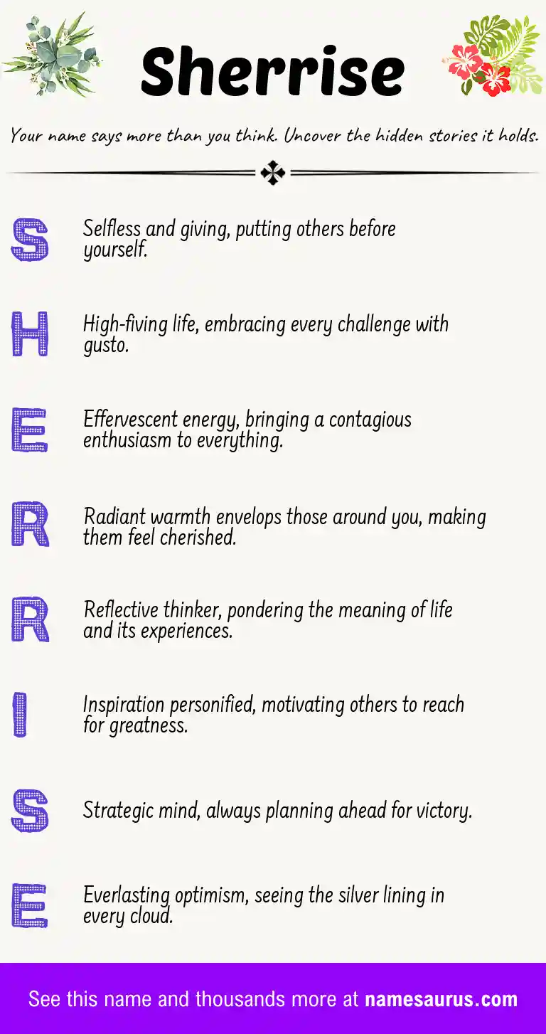 Acrostic poem about Sherrise.