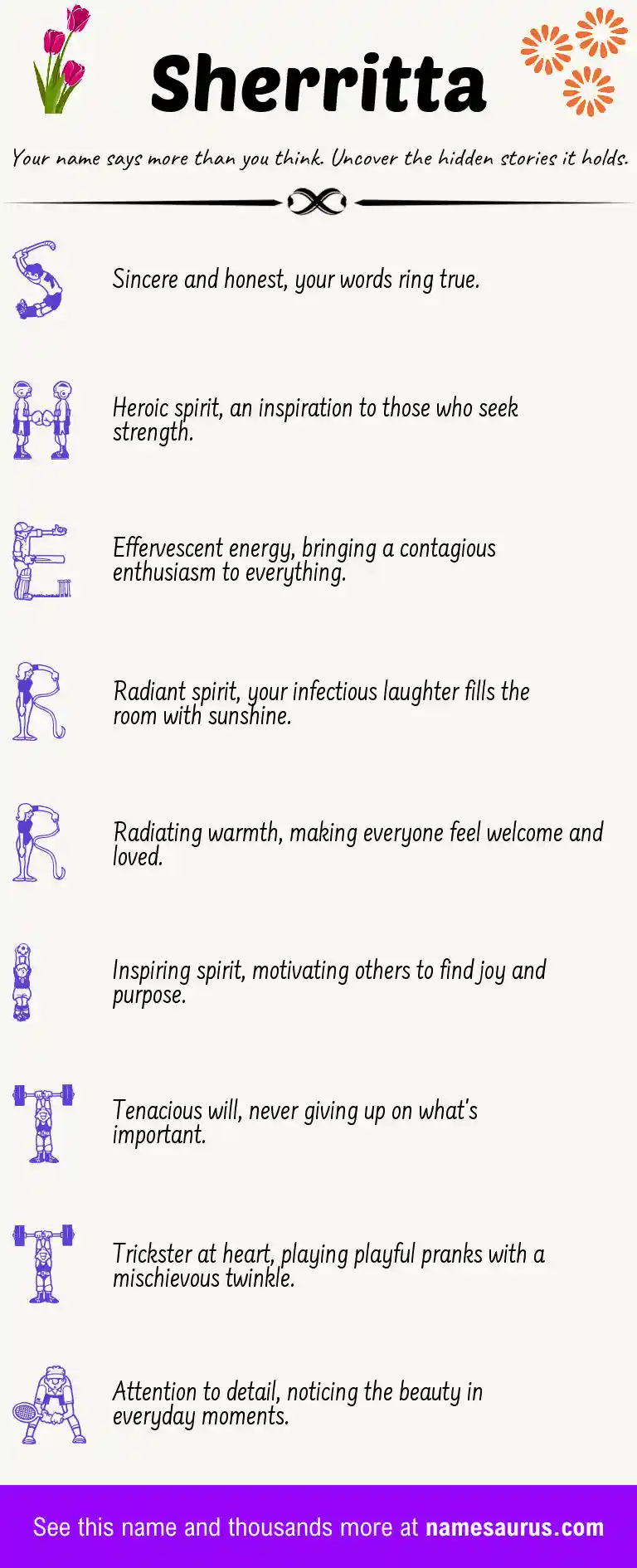 Acrostic poem about Sherritta.