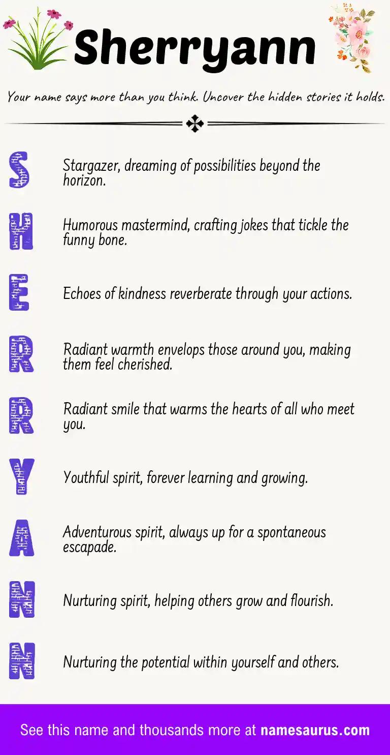 Acrostic poem about Sherryann.