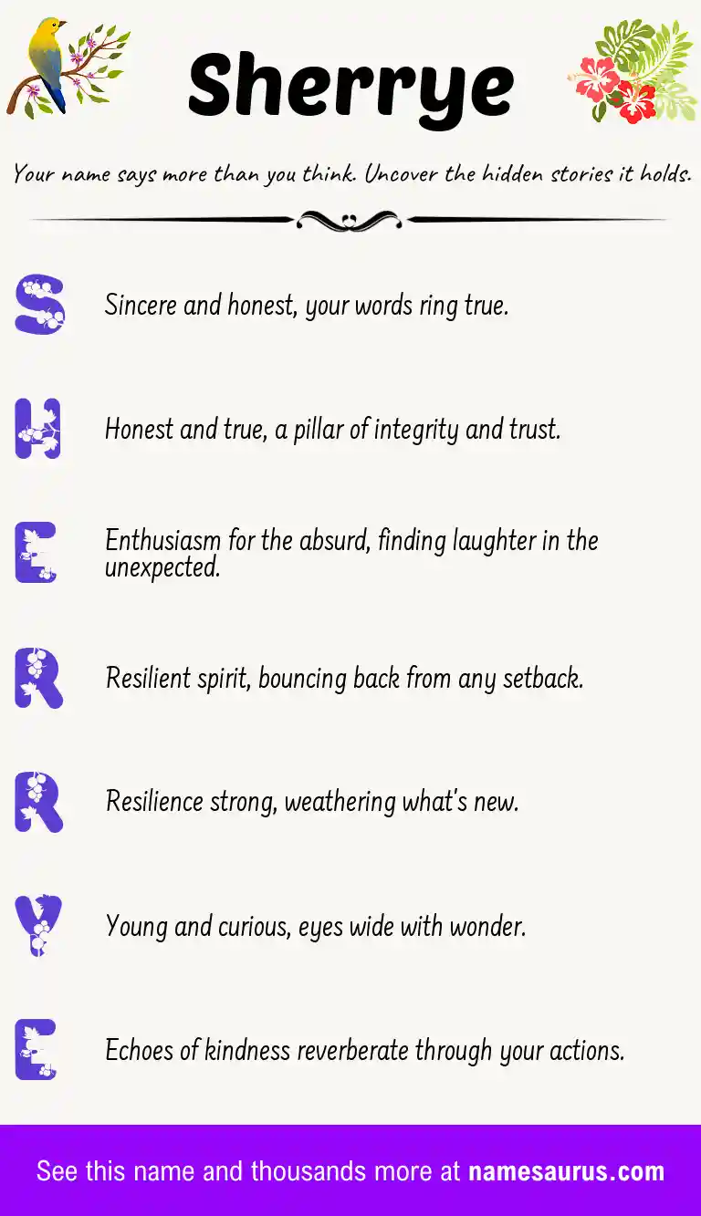 Acrostic poem about Sherrye.