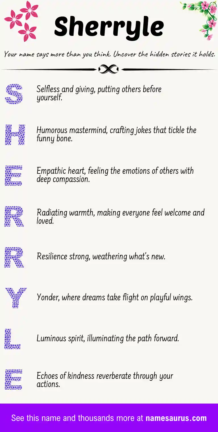 Acrostic poem about Sherryle.