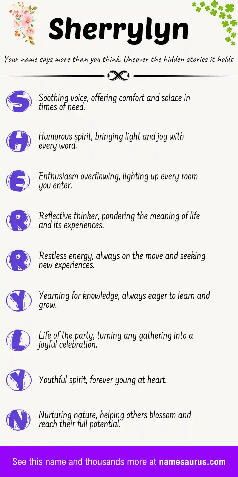 Acrostic poem about Sherrylyn.