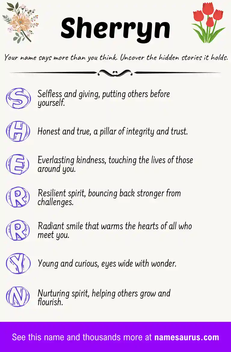 Acrostic poem about Sherryn.