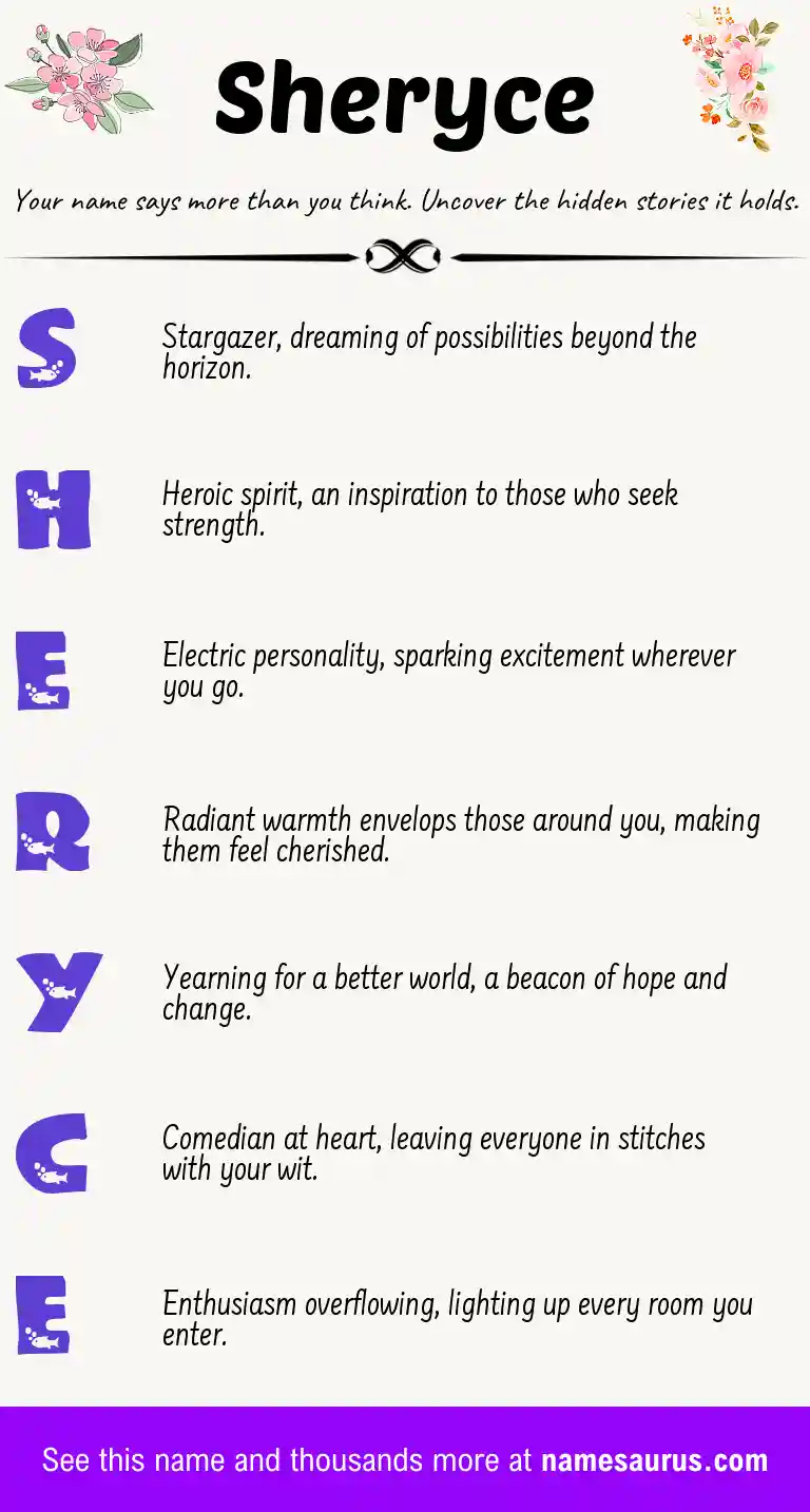 Acrostic poem about Sheryce.