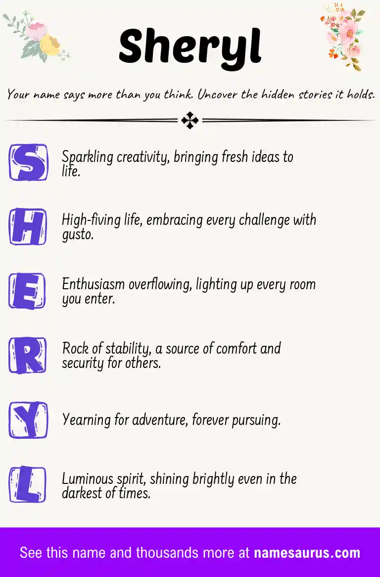 Acrostic poem about Sheryl.