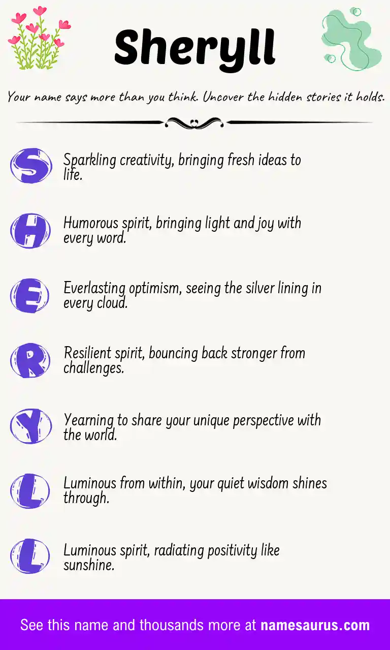 Acrostic poem about Sheryll.