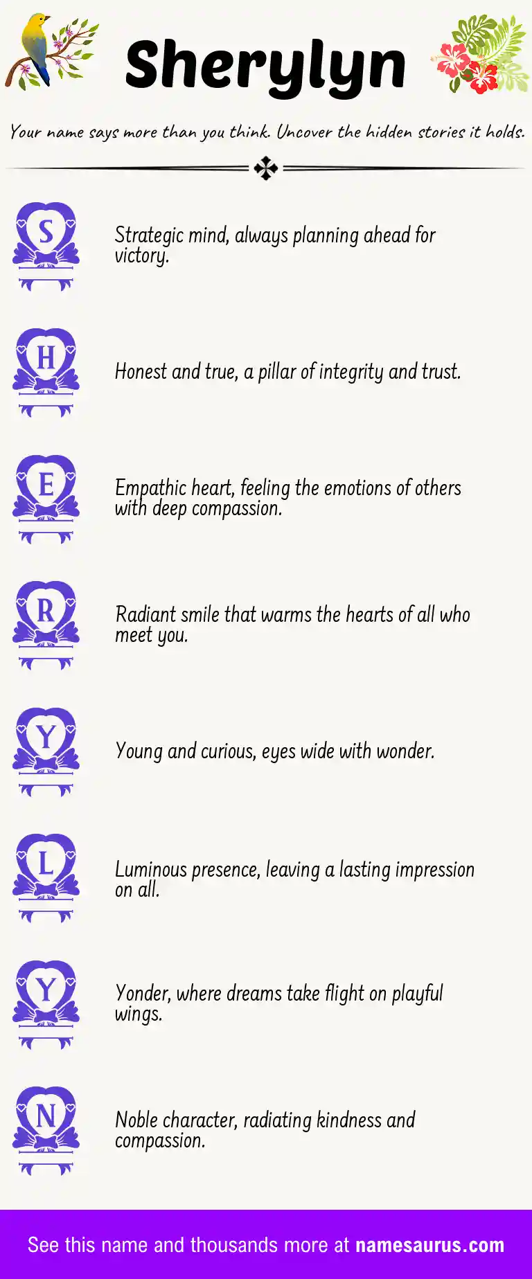 Acrostic poem about Sherylyn.