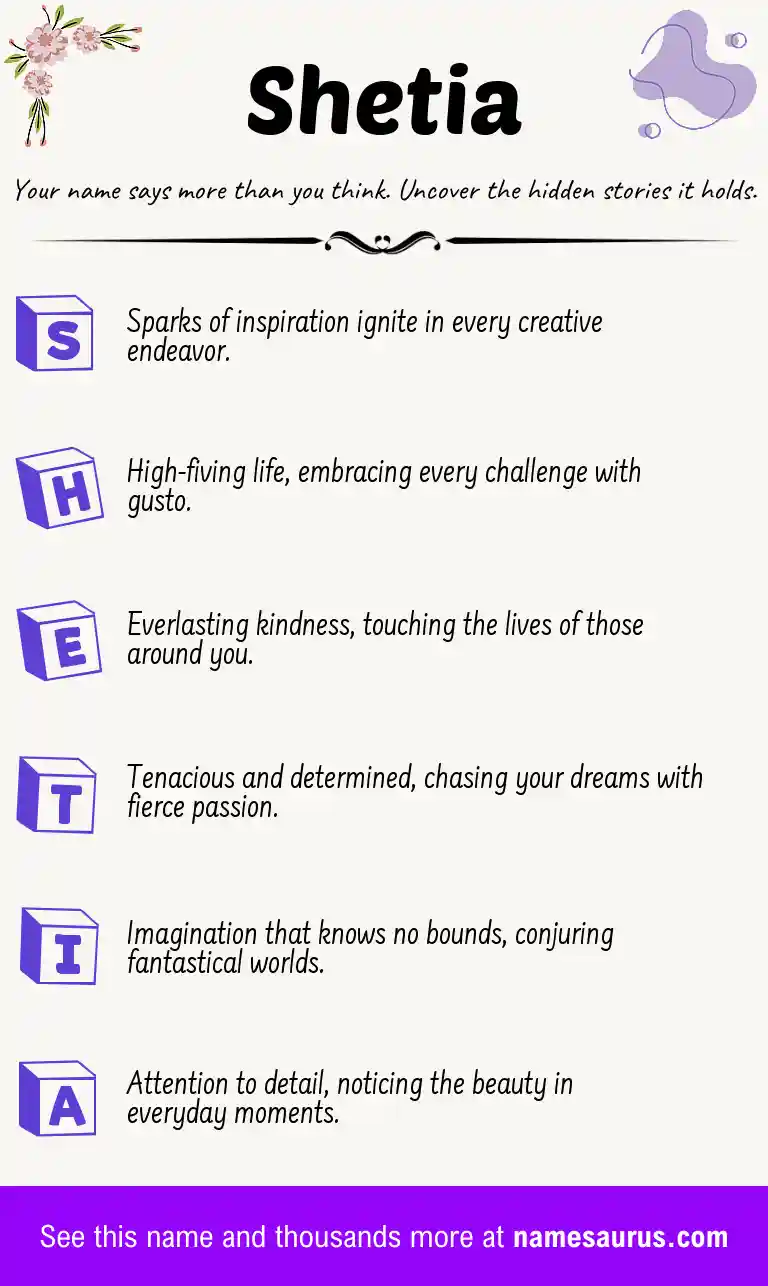 Acrostic poem about Shetia.