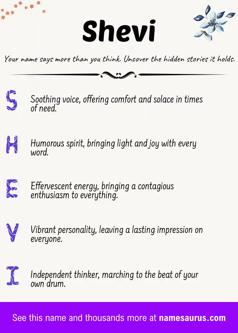 Acrostic poem about Shevi.