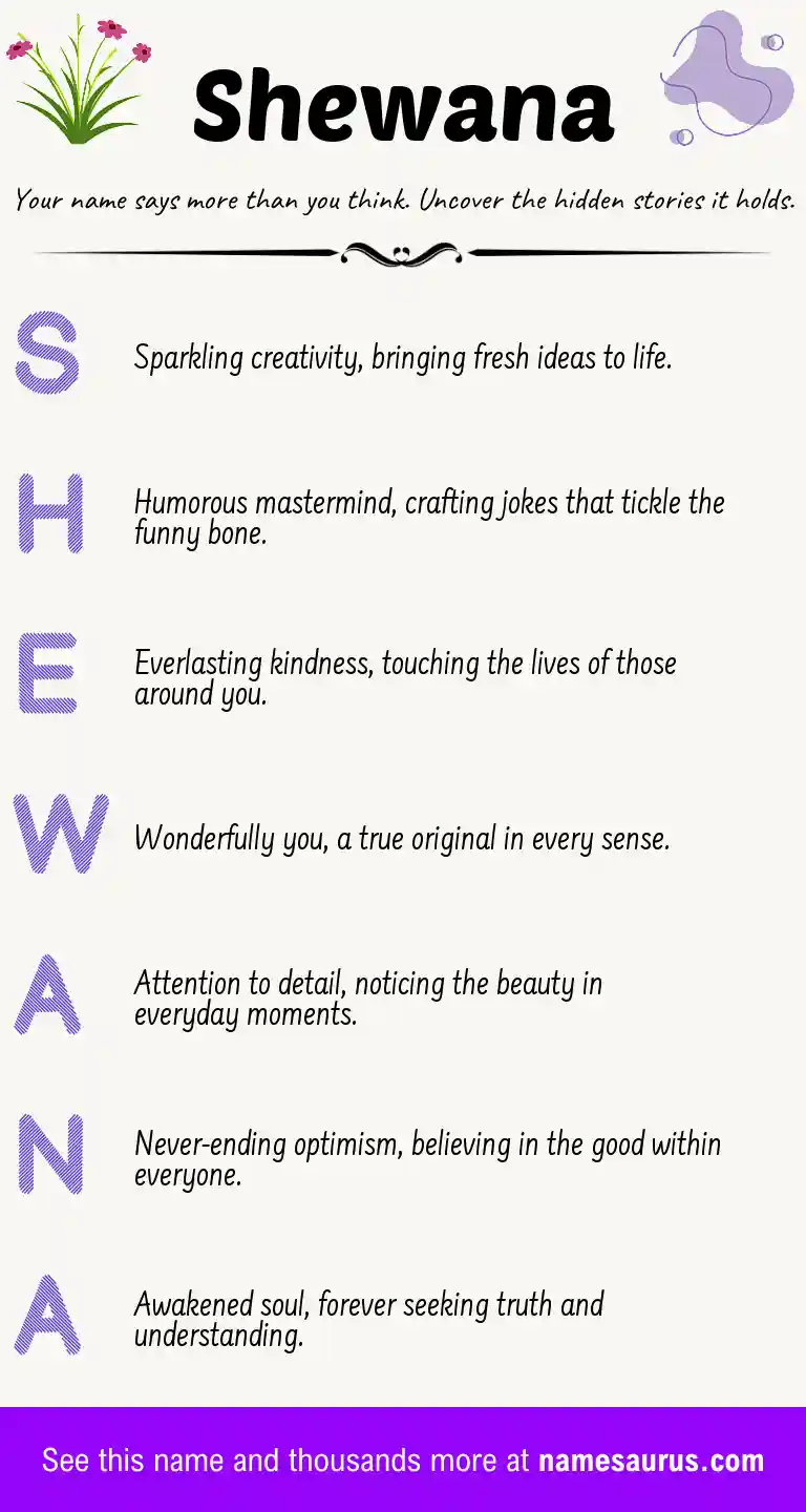 Acrostic poem about Shewana.