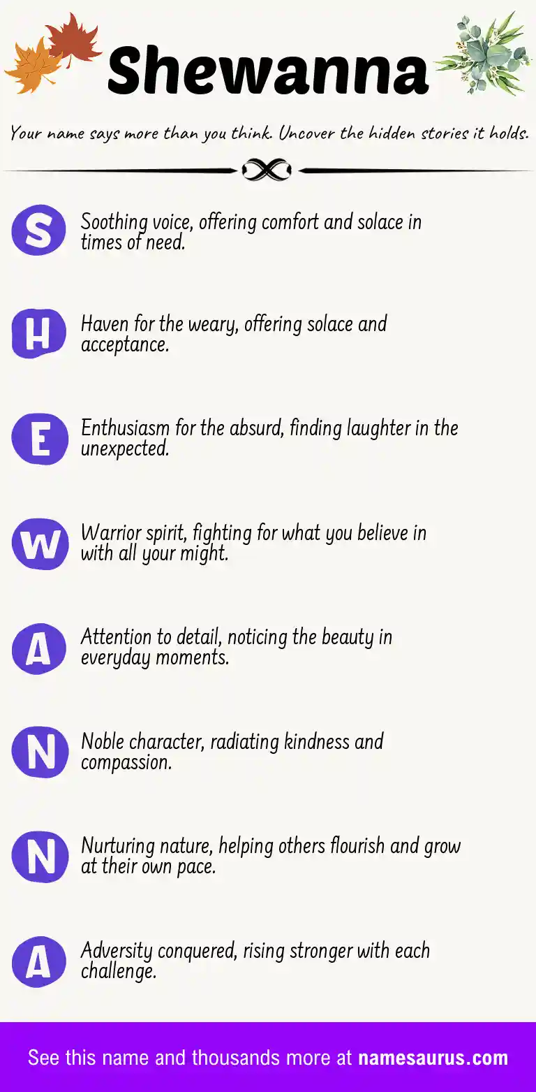 Acrostic poem about Shewanna.