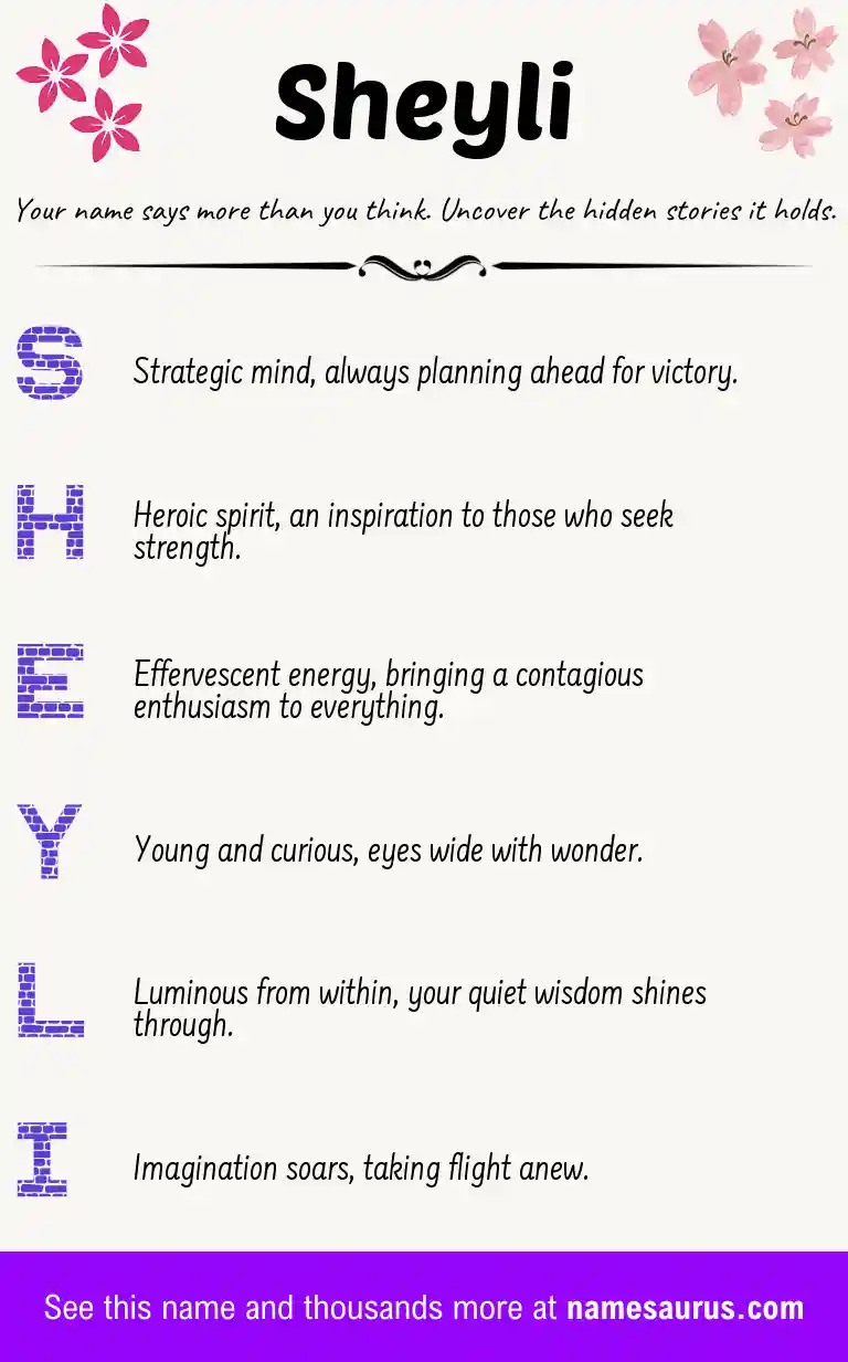 Acrostic poem about Sheyli.