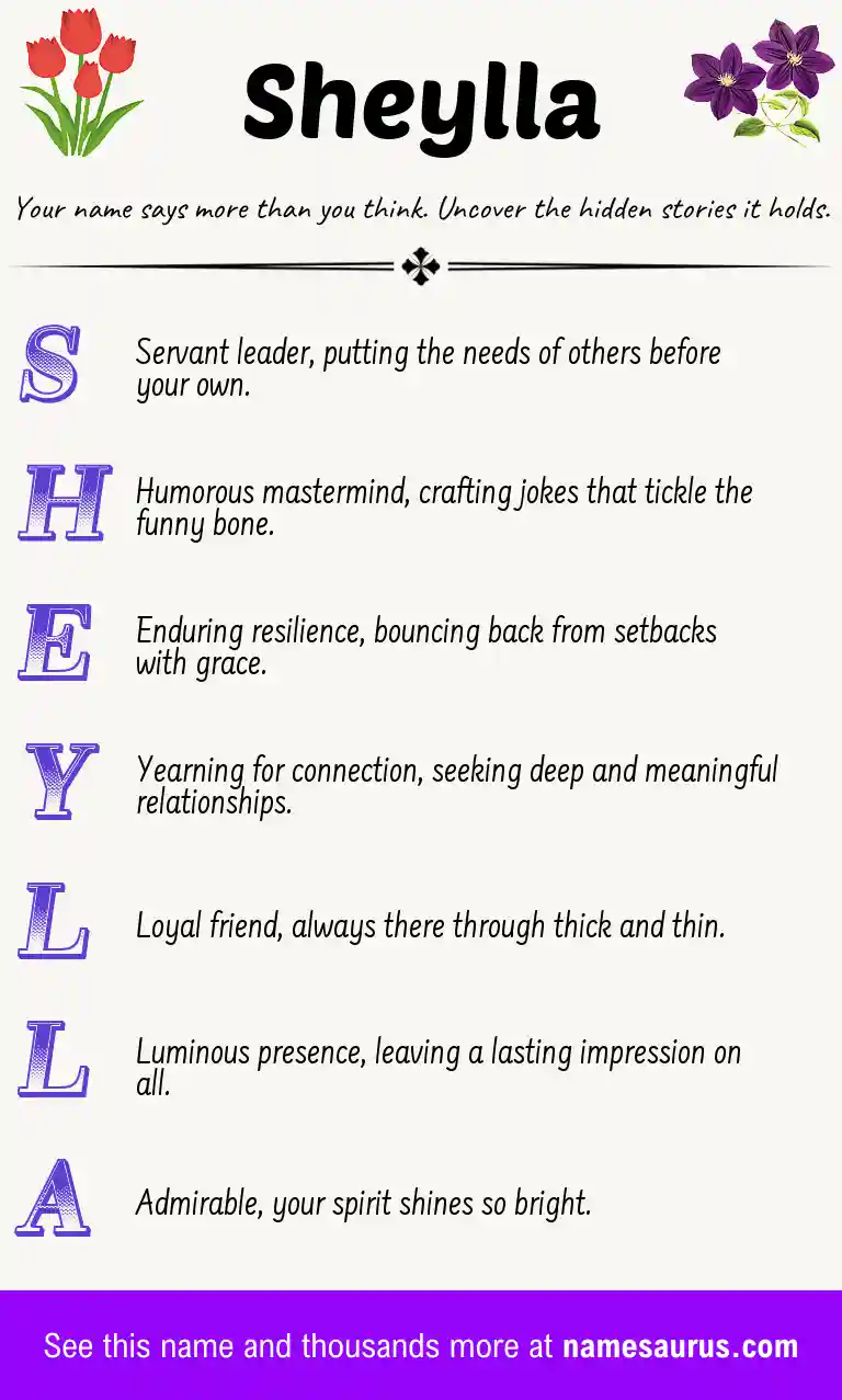 Acrostic poem about Sheylla.