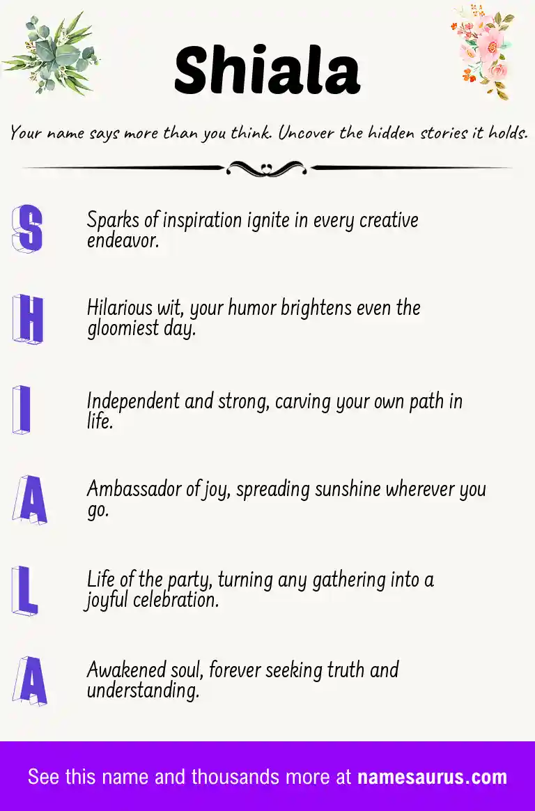 Acrostic poem about Shiala.