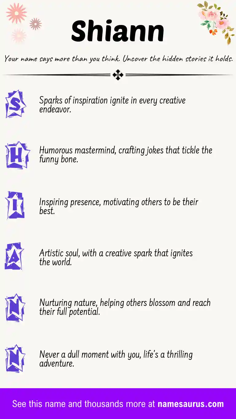 Acrostic poem about Shiann.