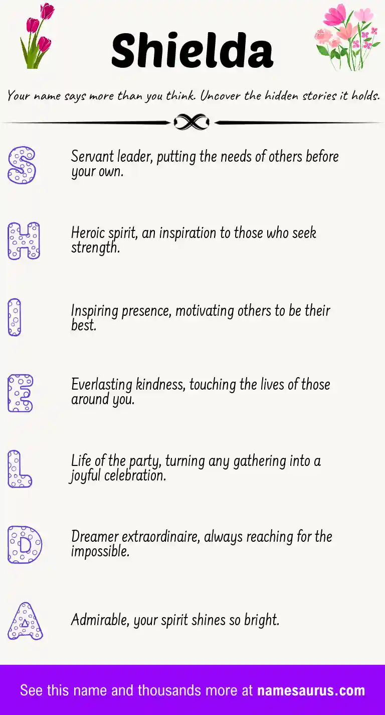 Acrostic poem about Shielda.