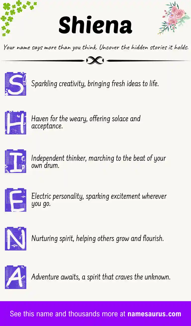 Acrostic poem about Shiena.