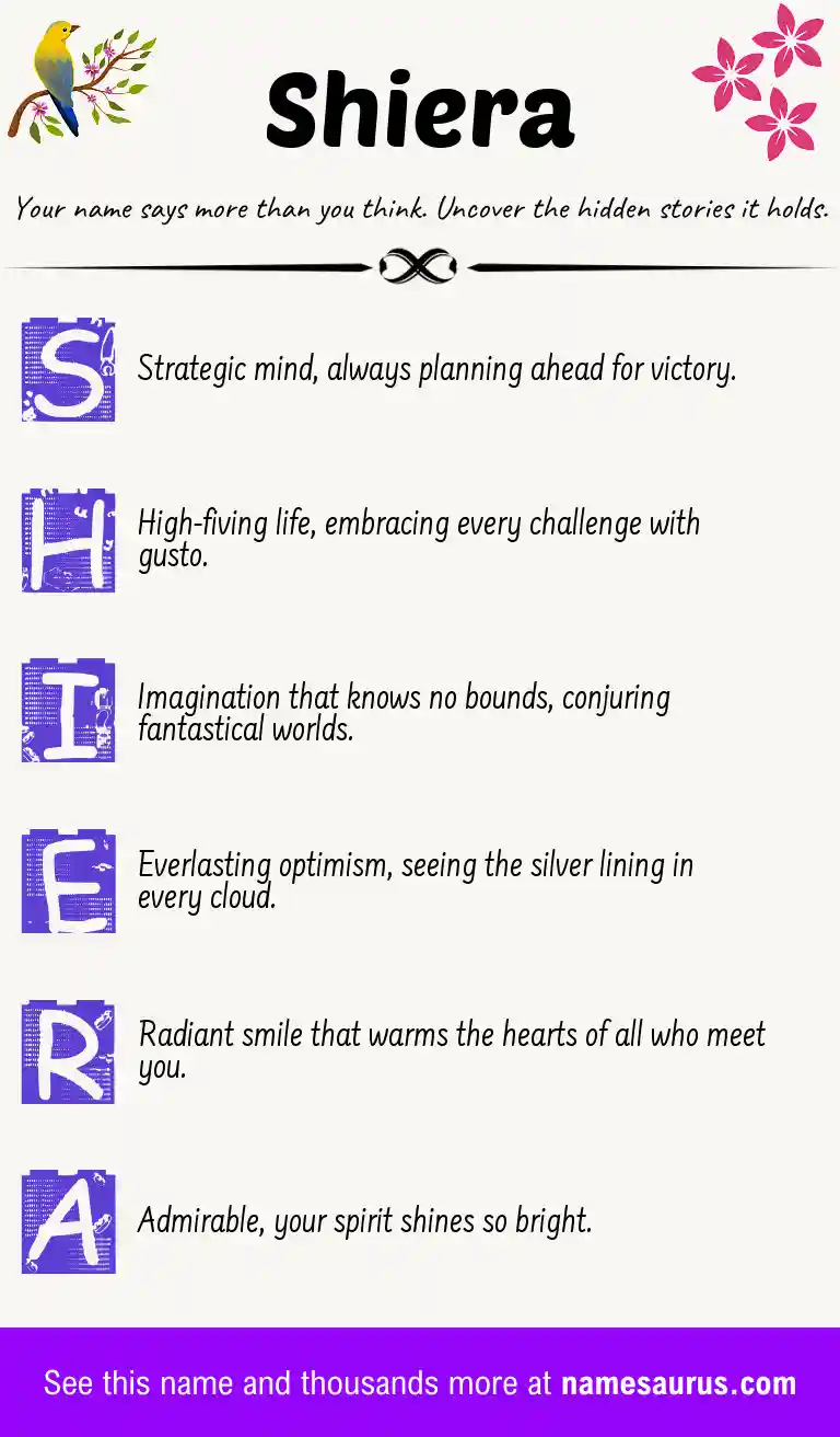 Acrostic poem about Shiera.