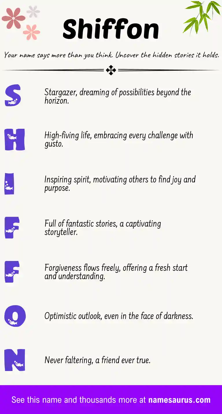 Acrostic poem about Shiffon.